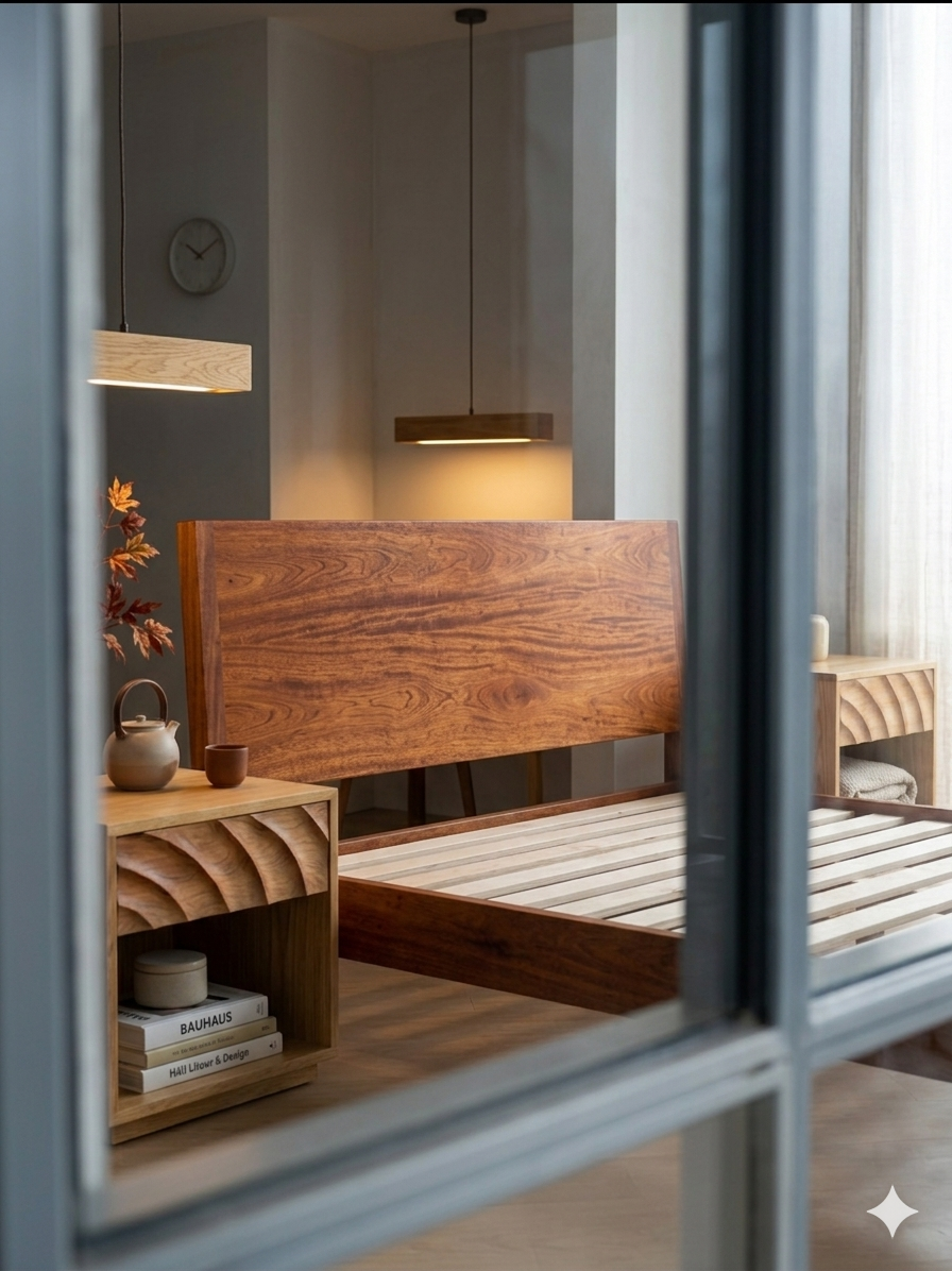 African Mahogany Platform Bed - Joint Detail