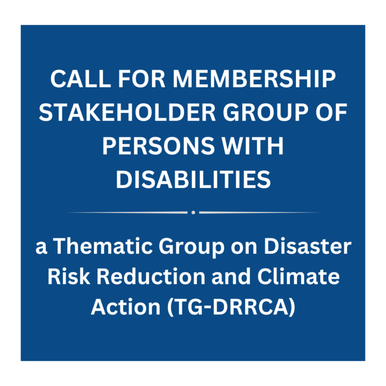 Thematic Group on Disaster Risk Reduction and Climate Action (TG-DRRCA)