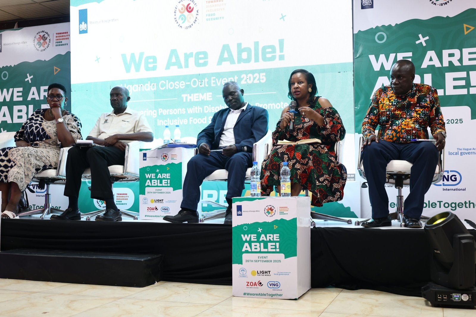 Panel of speakers at the We Are Able closing event in Uganda