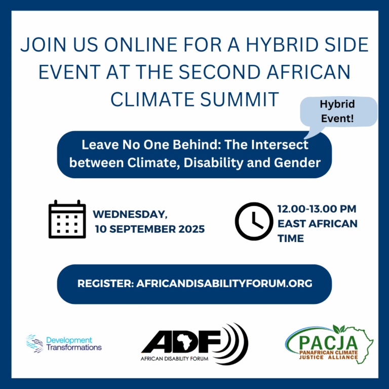 ACS2 Side Event Webinar – Leave No One Behind: The Intersect between Climate, Disability and Gender