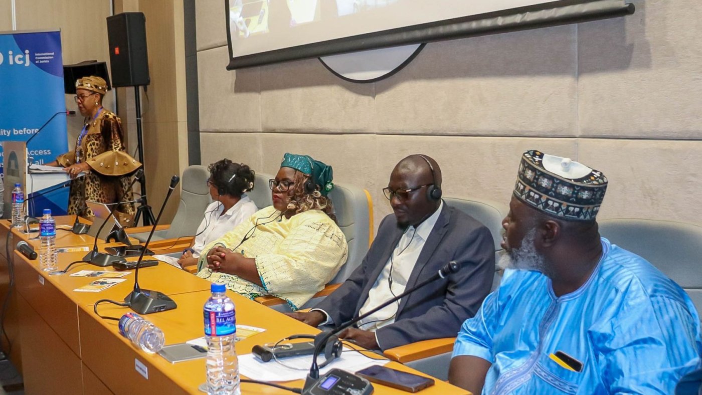 Marie Louise Abomo, Commissioner at the African Commission on Human and Peoples’ Rights speaking during the ACHPR side event|||