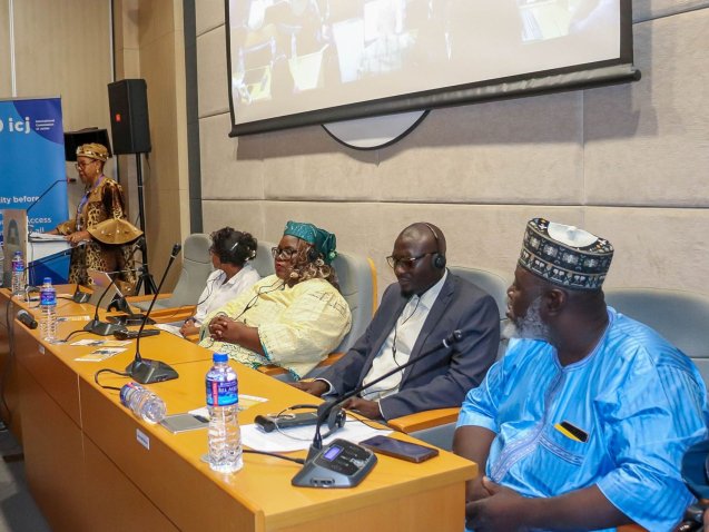 Marie Louise Abomo, Commissioner at the African Commission on Human and Peoples’ Rights speaking during the ACHPR side event|||