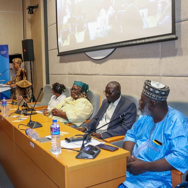Marie Louise Abomo, Commissioner at the African Commission on Human and Peoples’ Rights speaking during the ACHPR side event|||