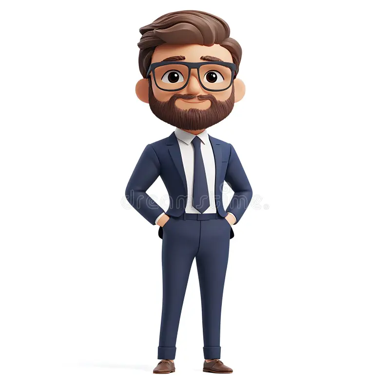 business-professional-cartoon-character-stylish-glasses-suit-confident-pose-373861407