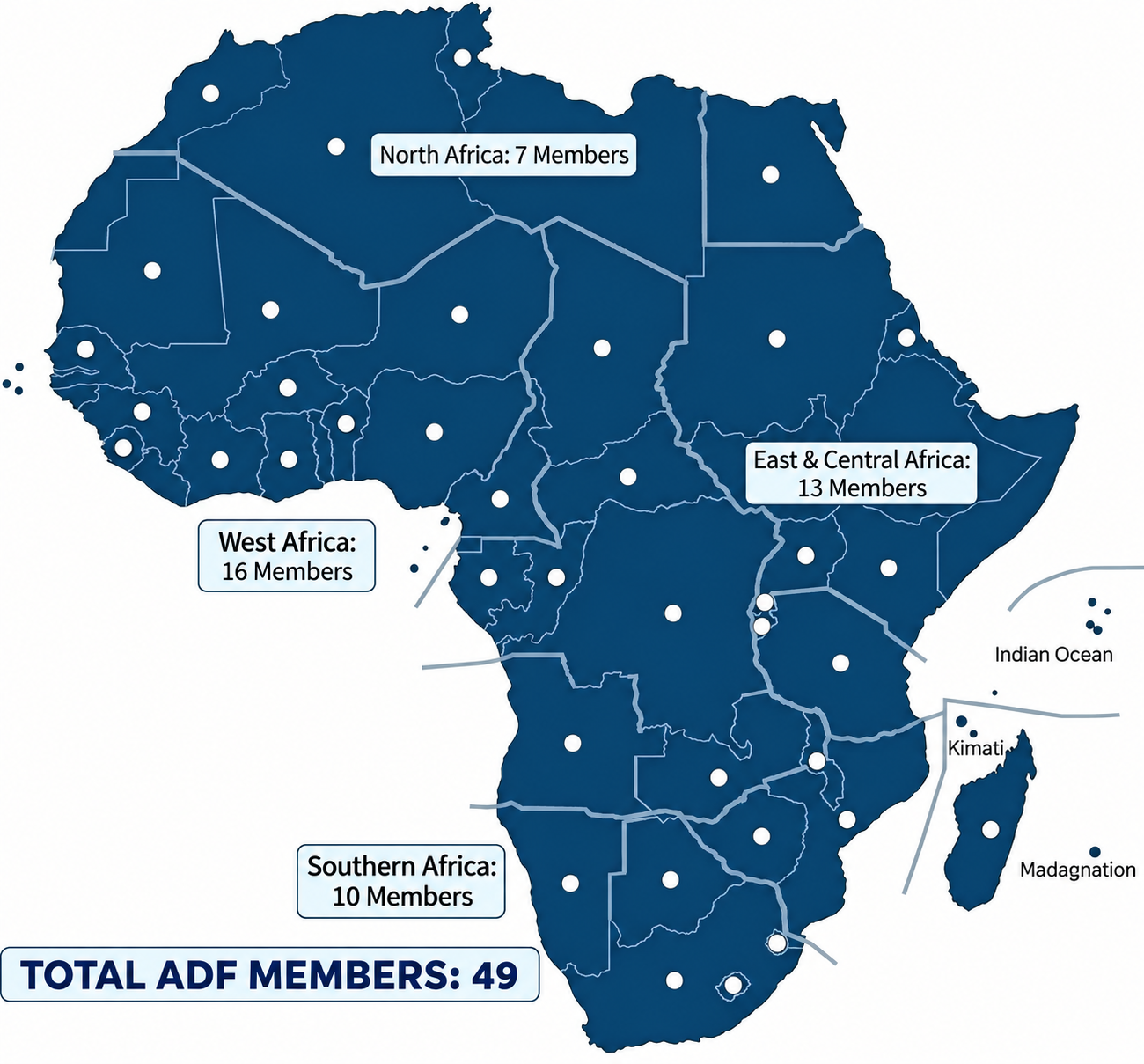 African Disability Forum Continental Membership Map
